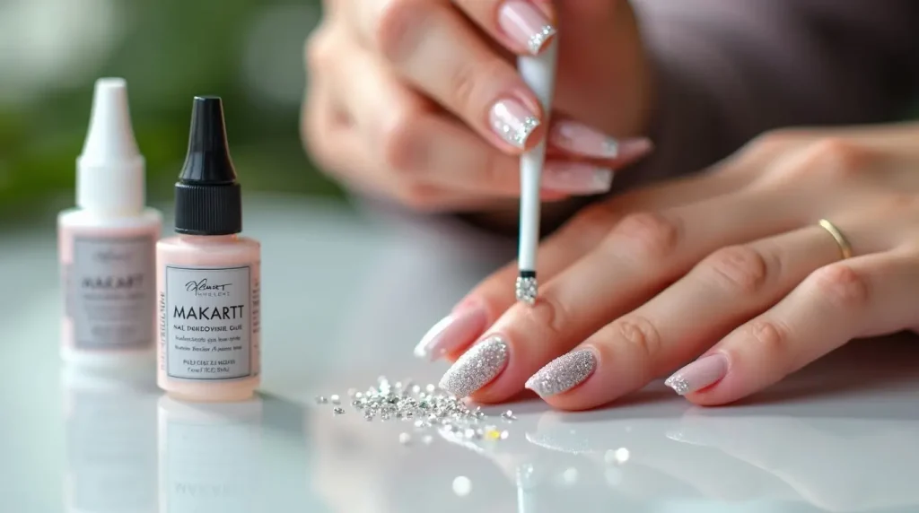 3D Nail Art using Makartt Nail Rhinestone Glue for Nails

